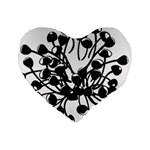 A Black And White Picture Of A Bunch Of Flowers Standard 16  Premium Heart Shape Cushions