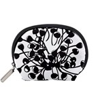 A Black And White Picture Of A Bunch Of Flowers Accessory Pouch (Small)