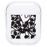 A Black And White Picture Of A Bunch Of Flowers Hard PC AirPods 1/2 Case