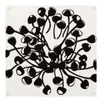 A Black And White Picture Of A Bunch Of Flowers Banner and Sign 3  x 3 