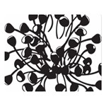 A Black And White Picture Of A Bunch Of Flowers Premium Plush Fleece Blanket (Large)