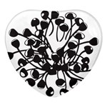 A Black And White Picture Of A Bunch Of Flowers Heart Glass Fridge Magnet (4 pack)