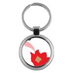 A Red Flower With A Black Background Key Chain (Round)