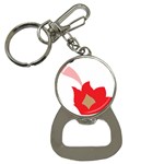 A Red Flower With A Black Background Bottle Opener Key Chain