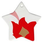 A Red Flower With A Black Background Star Ornament (Two Sides)