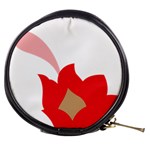 A Red Flower With A Black Background Mini Makeup Bag