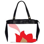 A Red Flower With A Black Background Oversize Office Handbag (2 Sides)