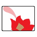 A Red Flower With A Black Background Two Sides Fleece Blanket (Small)