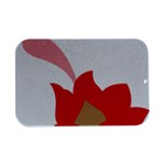 A Red Flower With A Black Background Open Lid Metal Box (Silver)  