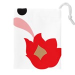 A Red Flower With A Black Background Drawstring Pouch (4XL)