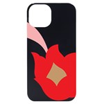 A Red Flower With A Black Background iPhone 14 Black UV Print Case