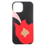 A Red Flower With A Black Background iPhone 15 Black UV Print PC Hardshell Case