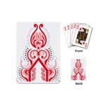 A Red And White Christmas Tree With Red Flowers Playing Cards Single Design (Mini)