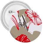 A Design Of A Red Flower On A White Background 3  Buttons