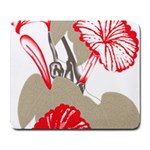 A Design Of A Red Flower On A White Background Large Mousepad