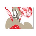 A Design Of A Red Flower On A White Background Sticker A4 (100 pack)