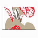 A Design Of A Red Flower On A White Background Postcard 4 x 6  (Pkg of 10)