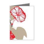 A Design Of A Red Flower On A White Background Mini Greeting Card