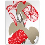 A Design Of A Red Flower On A White Background Canvas 12  x 16 