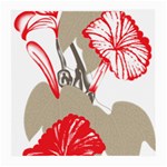 A Design Of A Red Flower On A White Background Medium Glasses Cloth