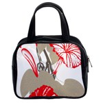 A Design Of A Red Flower On A White Background Classic Handbag (Two Sides)