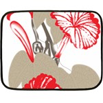 A Design Of A Red Flower On A White Background Fleece Blanket (Mini)