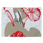 A Design Of A Red Flower On A White Background Cosmetic Bag (XXL)