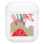 A Design Of A Red Flower On A White Background Soft TPU AirPods 1/2 Case