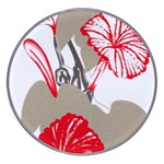 A Design Of A Red Flower On A White Background Wireless Fast Charger(White)