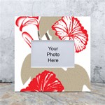 A Design Of A Red Flower On A White Background White Box Photo Frame 4  x 6 