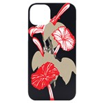 A Design Of A Red Flower On A White Background iPhone 14 Plus Black UV Print Case