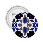 A Design Of A Blue And Black Flower 2.25  Buttons