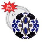 A Design Of A Blue And Black Flower 2.25  Buttons (100 pack) 