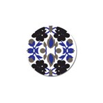 A Design Of A Blue And Black Flower Golf Ball Marker (4 pack)