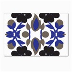 A Design Of A Blue And Black Flower Postcard 4 x 6  (Pkg of 10)