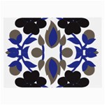 A Design Of A Blue And Black Flower Large Glasses Cloth (2 Sides)