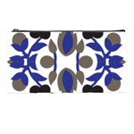 A Design Of A Blue And Black Flower Pencil Case