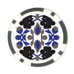 A Design Of A Blue And Black Flower Poker Chip Card Guard (10 pack)