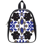 A Design Of A Blue And Black Flower School Bag (Small)