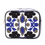 A Design Of A Blue And Black Flower Mini Toiletries Bag (One Side)