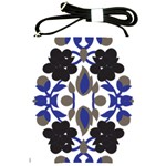 A Design Of A Blue And Black Flower Shoulder Sling Bag