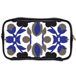 A Design Of A Blue And Black Flower Toiletries Bag (One Side)