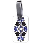 A Design Of A Blue And Black Flower Luggage Tag (one side)