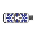 A Design Of A Blue And Black Flower Portable USB Flash (Two Sides)