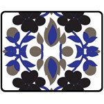 A Design Of A Blue And Black Flower Two Sides Fleece Blanket (Medium)