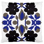 A Design Of A Blue And Black Flower Standard Premium Plush Fleece Cushion Case (Two Sides)