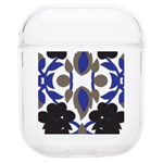 A Design Of A Blue And Black Flower Soft TPU AirPods 1/2 Case