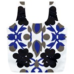 A Design Of A Blue And Black Flower Full Print Recycle Bag (XXL)