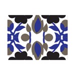 A Design Of A Blue And Black Flower Premium Plush Fleece Blanket (Mini)