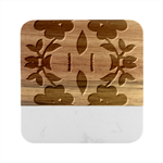 A Design Of A Blue And Black Flower Marble Wood Coaster (Square)